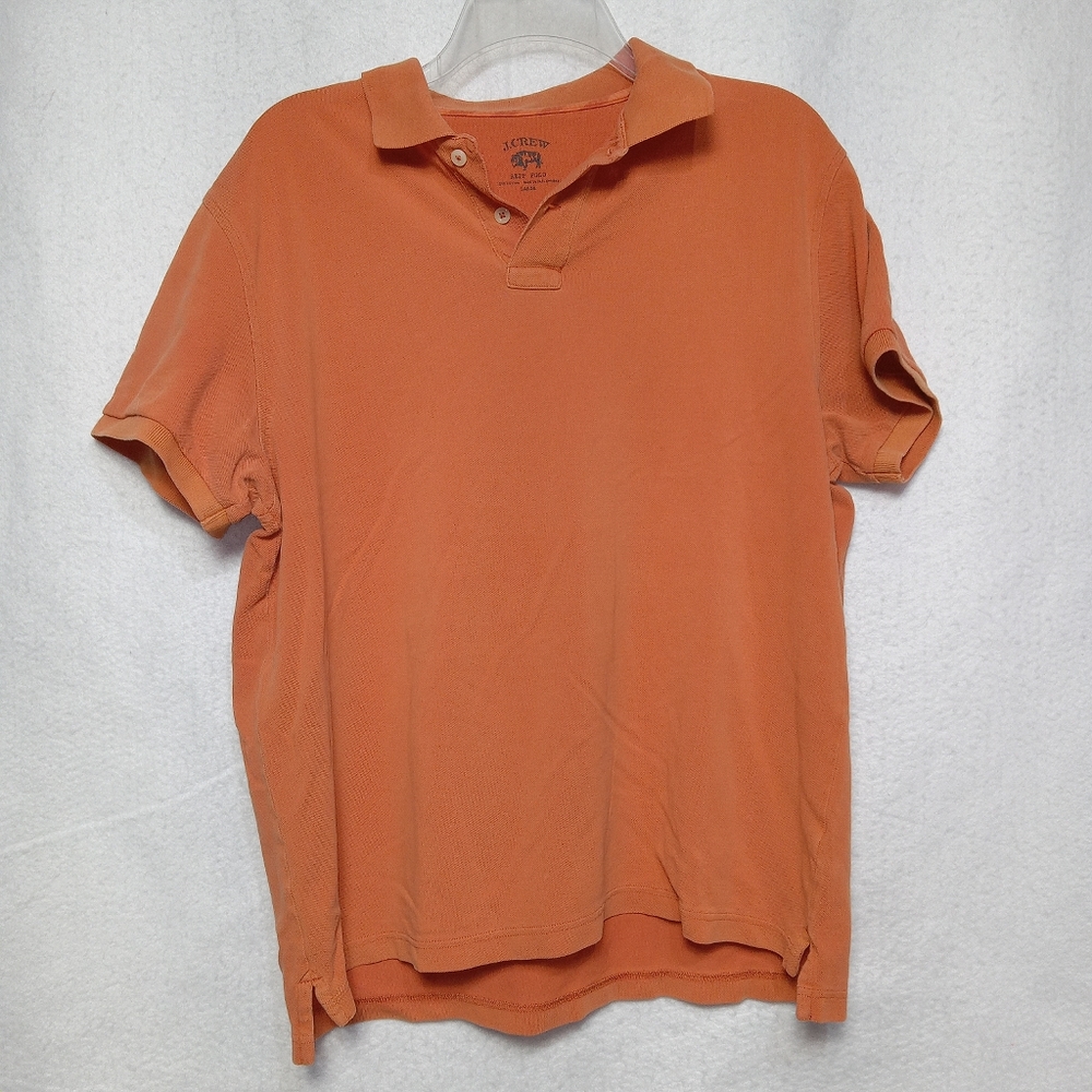 J Crew men's polo shirt size L Orange
